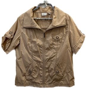 Chico’s Jacket Shirt Size 2 Tan